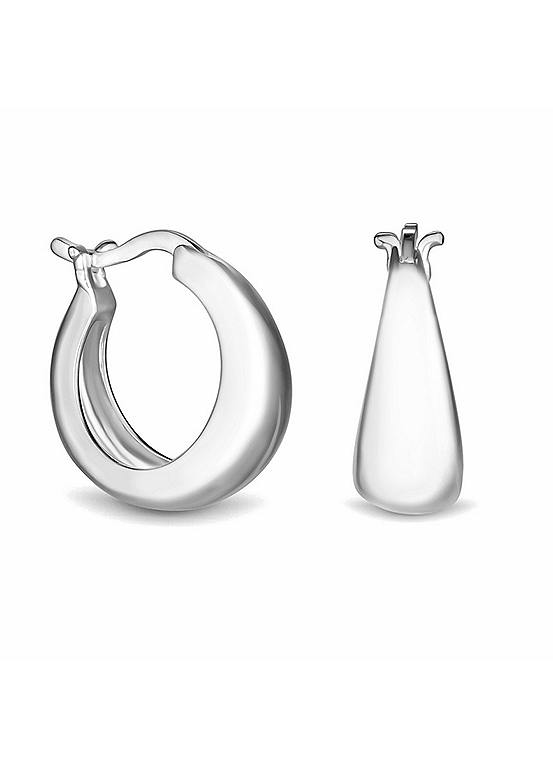 Sterling Silver 925 Polished Small Hoop Earrings by Simply Silver