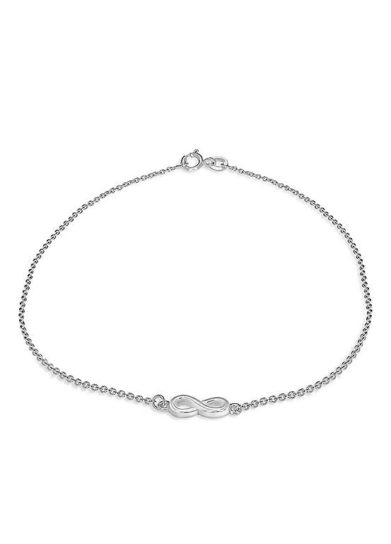 Sterling Silver ’Infinity’ Anklet 16mm x 4.5mm by Tuscany Silver