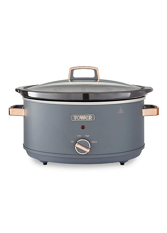 T16043GRY Cavaletto 6.5 Litre Slow Cooker Grey & Rose Gold by Tower