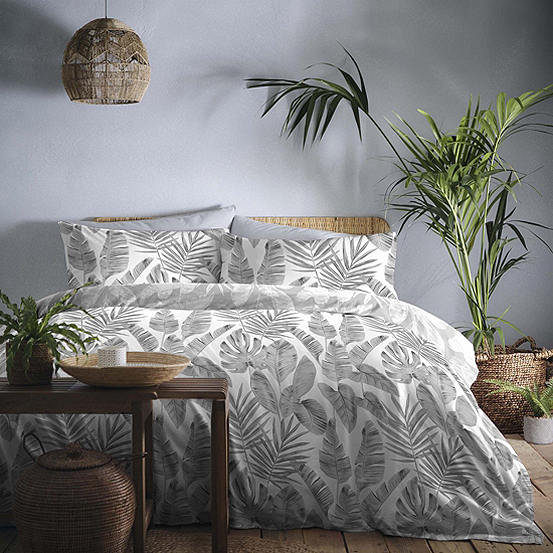 Tahiti Grey Duvet Cover Standard, Pale Grey Bedding Set
