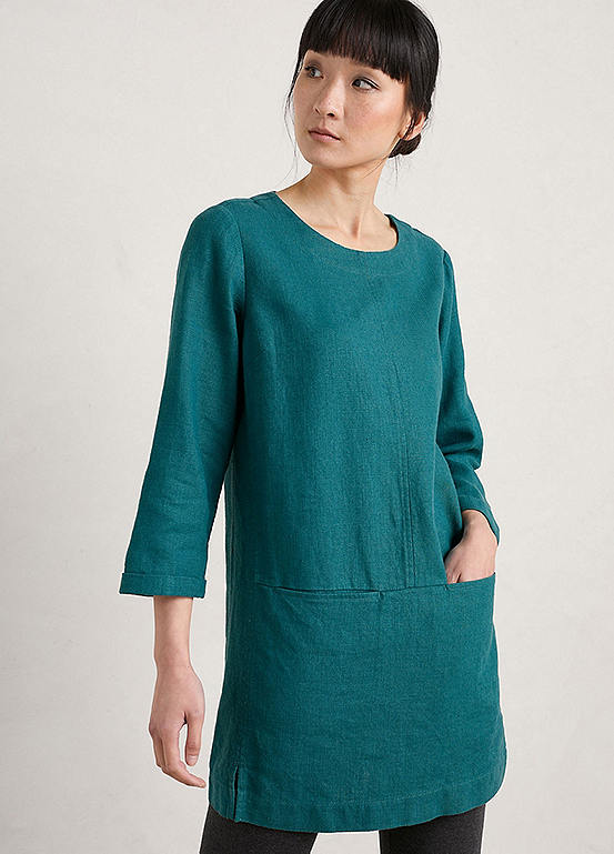 Teal St Agnes Clay Ramie Blend Tunic by Seasalt Cornwall | Look Again