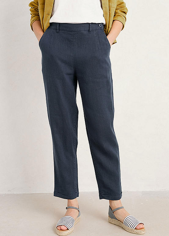 Trengwainton Linen Trousers Navy by Seasalt Cornwall Look Again