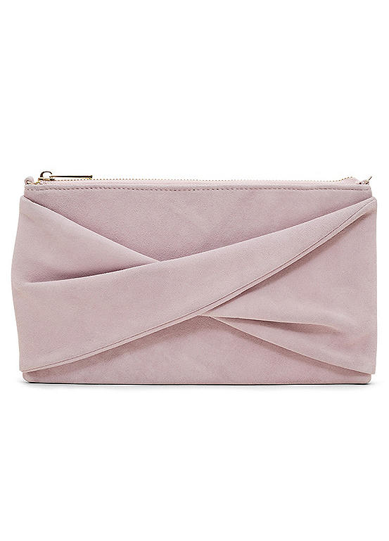 Twist Front Suede Clutch Bag by Phase Eight | Look Again