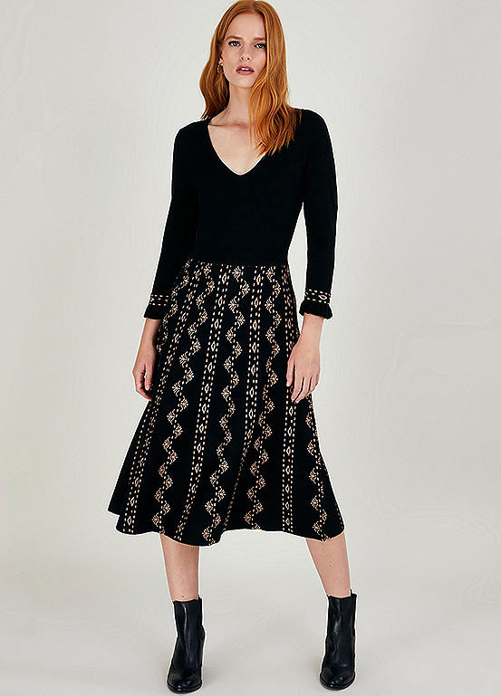 VNeck Pattern Knit Dress by Monsoon Look Again