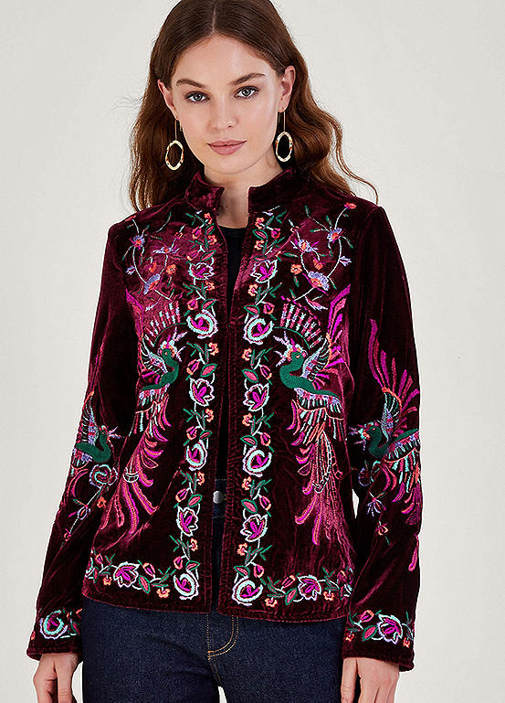 Verina Embroidered Velvet Jacket by Monsoon | Look Again