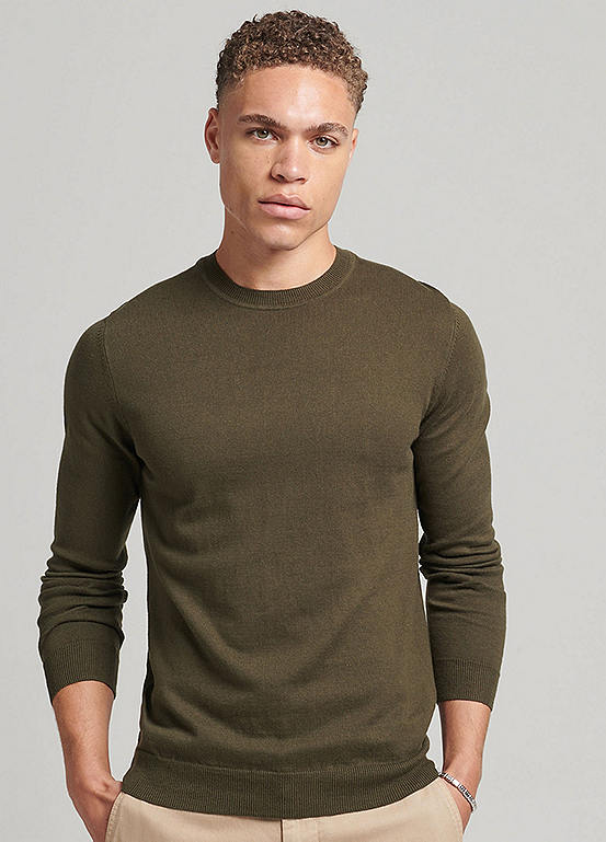 embroidered crew neck sweater