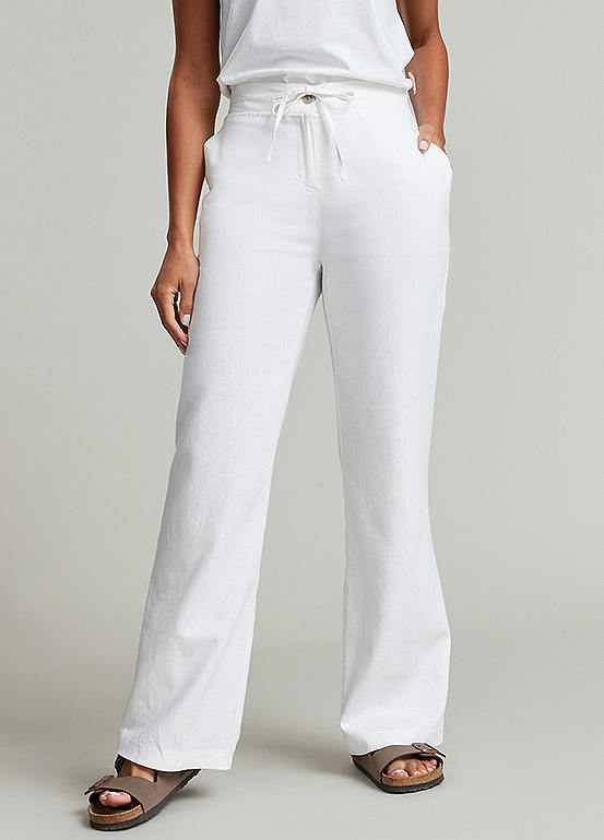 White Linen Trousers by Freemans Look Again