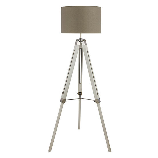 White Washwood Tripod Floor Lamp With, Tripod Floor Lamp With Matching Table