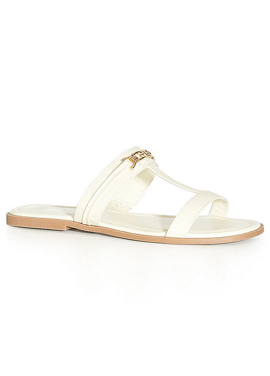 Wide Fit Strappy Chain Slides by Evans Look Again