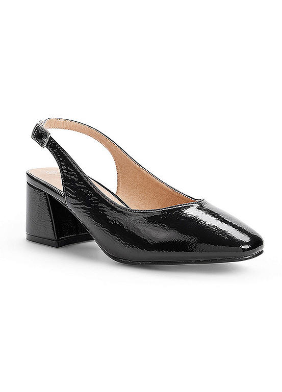 navy slingback shoes wide fitting