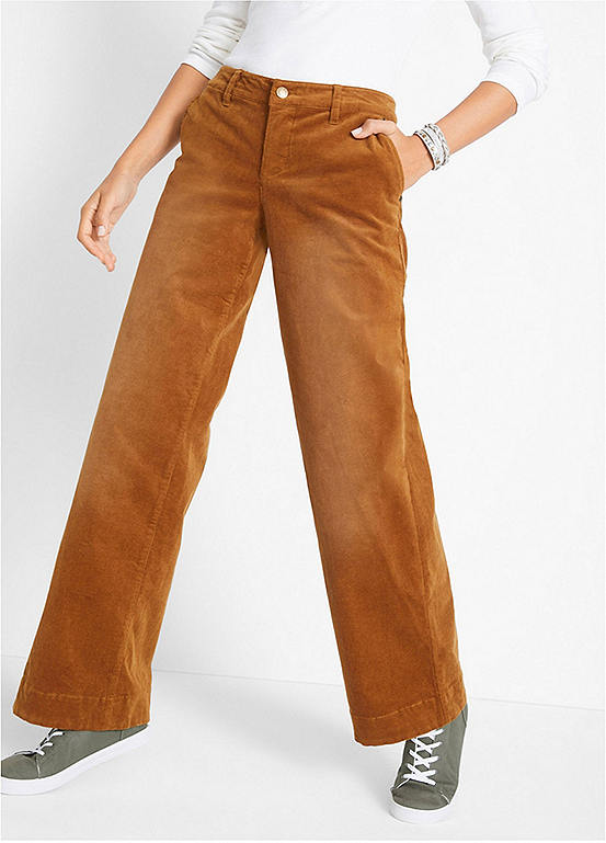 Wide Leg Cord Trousers by bonprix | Look Again