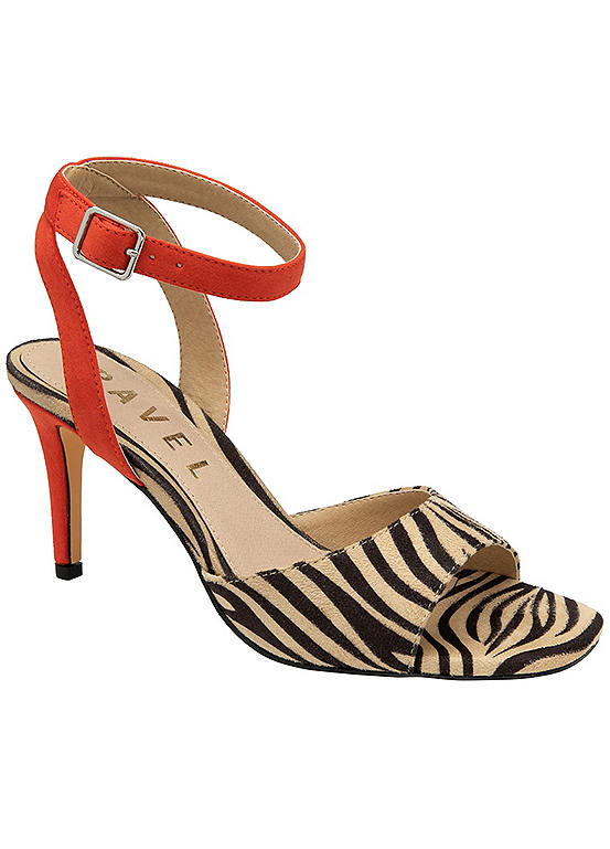 Zebra Red Strap Foy Heels by Ravel | Look Again