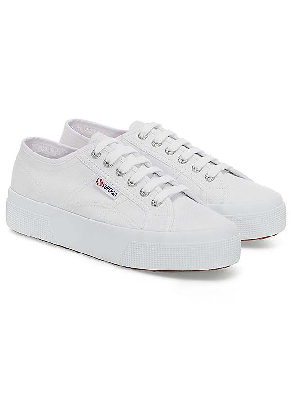 White leather 2024 platform superga