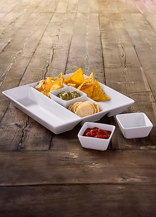 4 Piece White Chip Dip Serving Set by Waterside