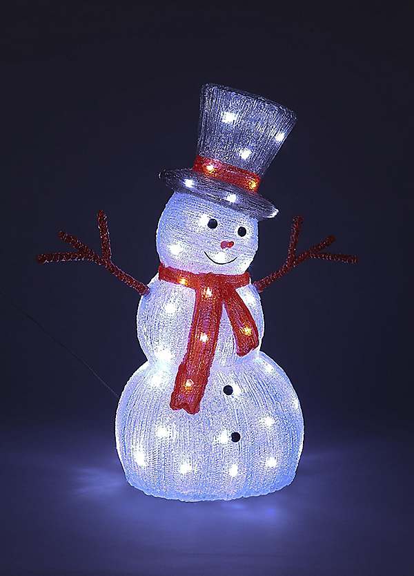 Snowtime 55cm Acrylic Snowman with Top Hat by Snowtime