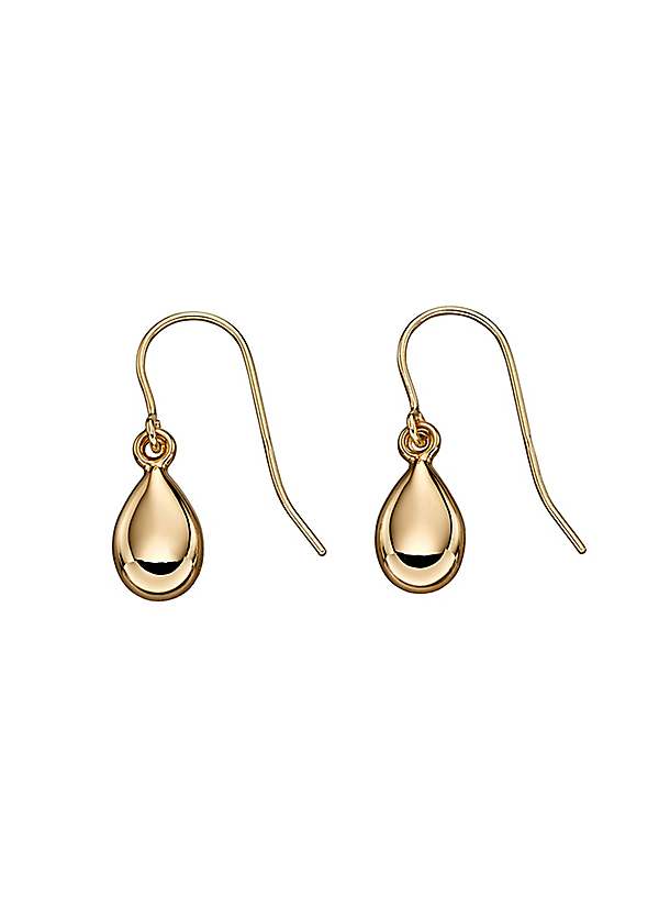 9ct Gold Teardrop Earrings by Elements Gold Look Again