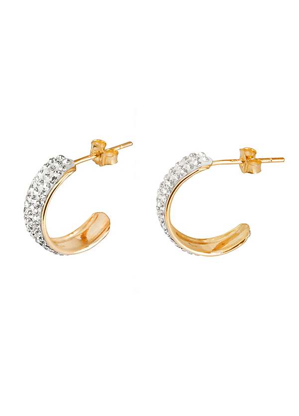 9ct gold half 2025 hoop earrings