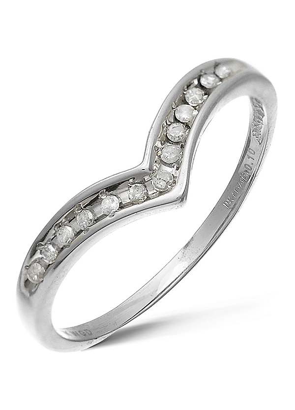 9ct white gold hot sale wishbone ring