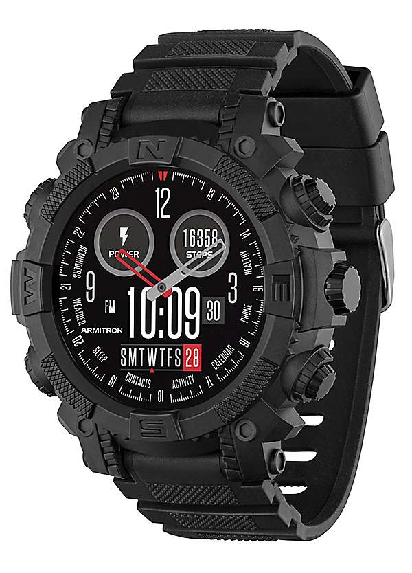 Active Series 38 Black Silicone Strap Sports Smart Calling Watch by Reflex