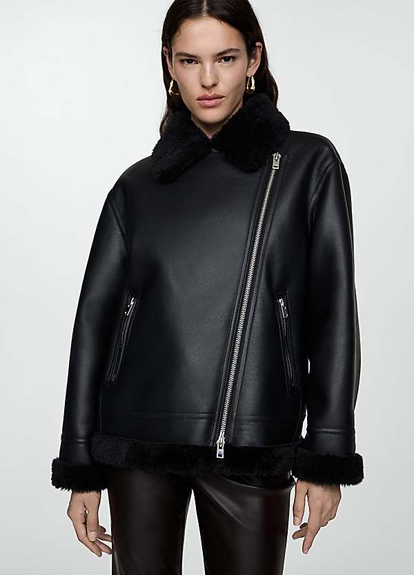 Adri Faux Leather Biker Jacket by Mango Look Again