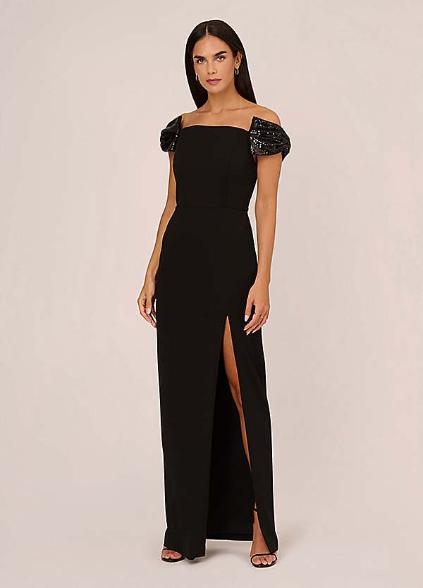 Aidan by Adrianna Papell Knit Crepe Gown Look Again