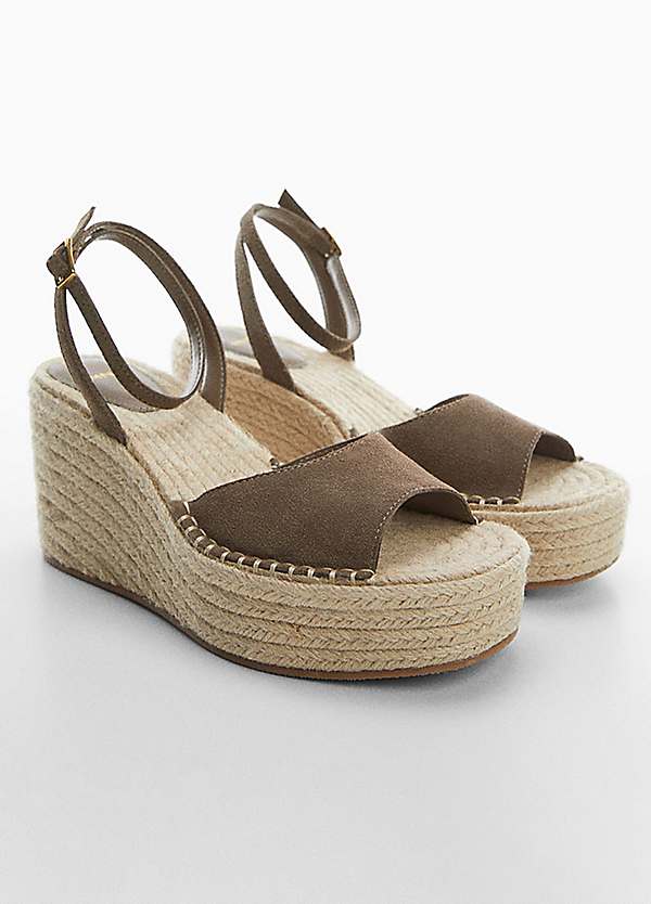 Alex Leather Wedge Sandals by Mango Look Again - Main Image