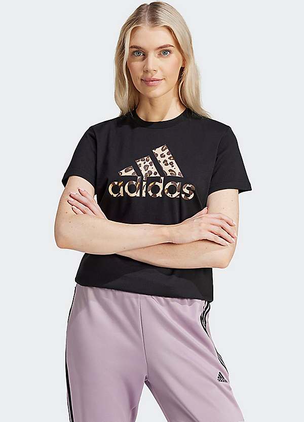 Leopard print outlet adidas t shirt