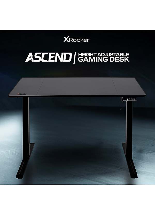 X Rocker Ascend Height Adjustable Gaming Desk Black by X Rocker