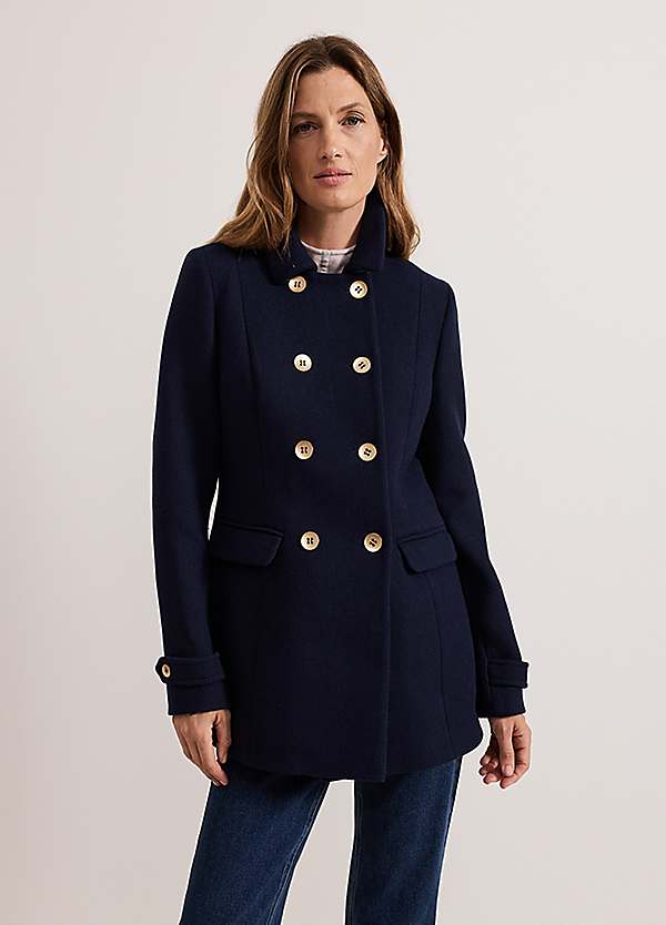 Aurelie Wool Peacoat Coat by Phase Eight Look Again