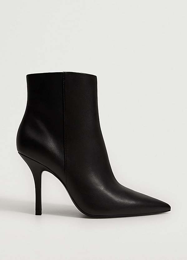 mango heel zipped boots