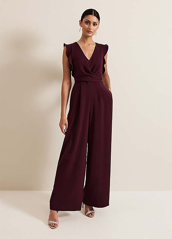 Phase eight burgundy jumpsuit on sale