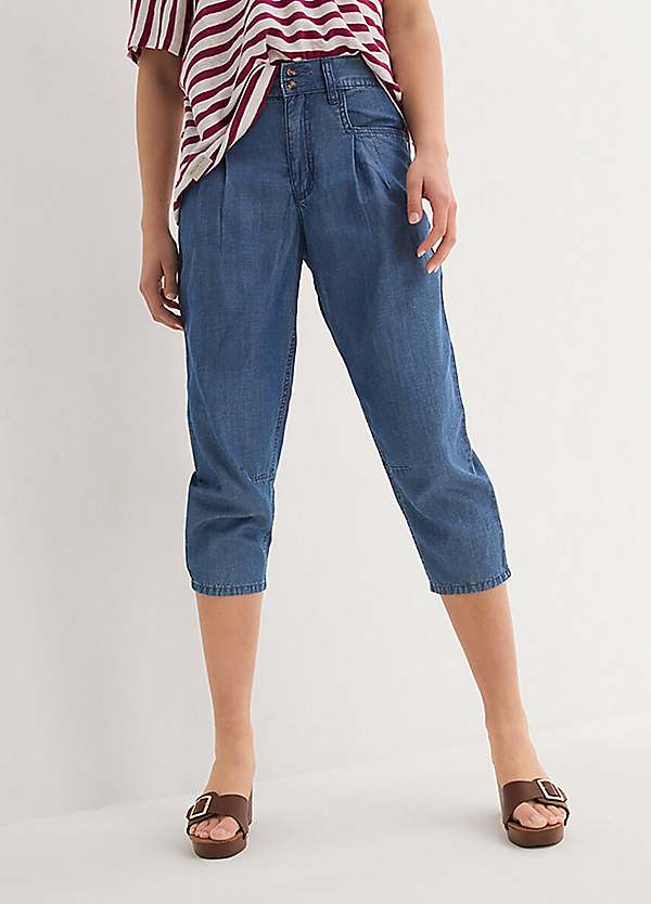 Barrel Cut Capri Jeans by bonprix