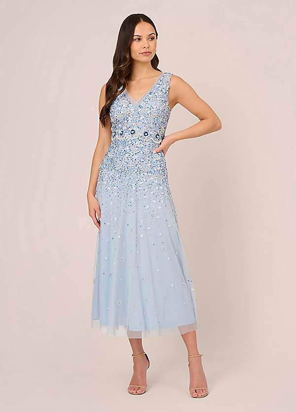 Beaded Ankle Dress by Adrianna Papell Look Again