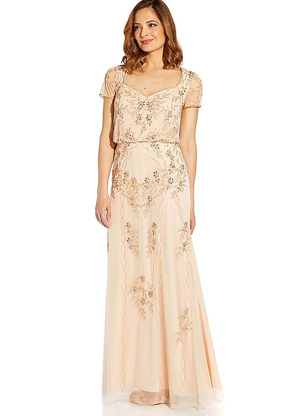 Adrianna papell shop embellished blouson dress