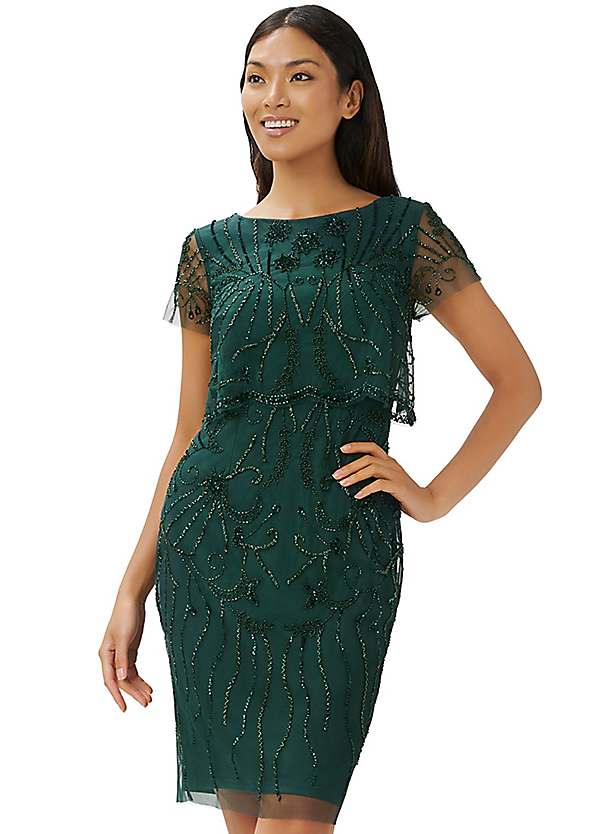 Beaded Cocktail Dress by Adrianna Papell