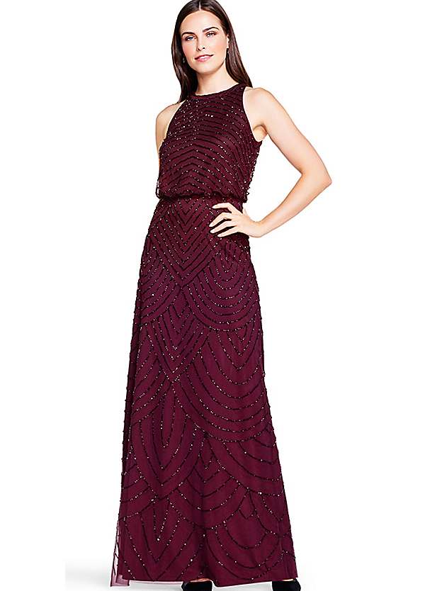 Beaded Halter Gown by Adrianna Papell | Look Again