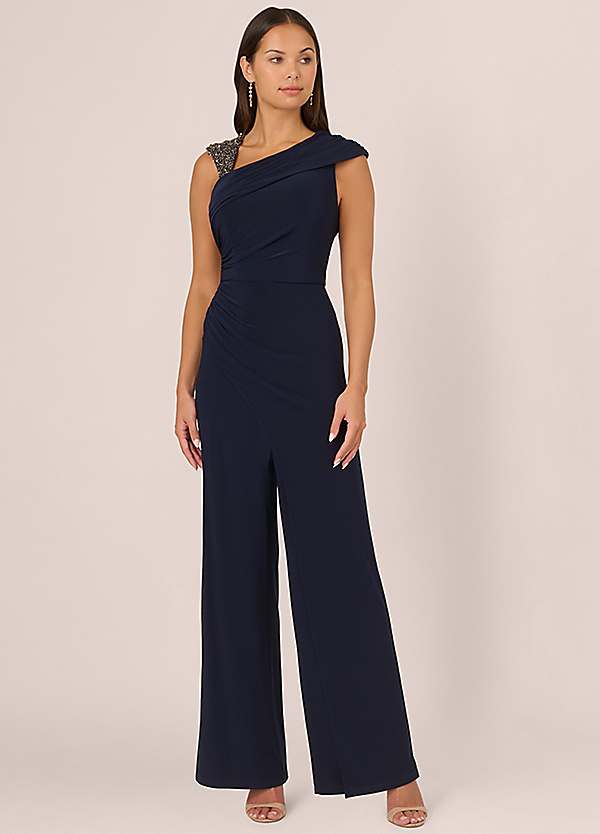 Beaded Jersey Jumpsuit by Adrianna Papell Look Again