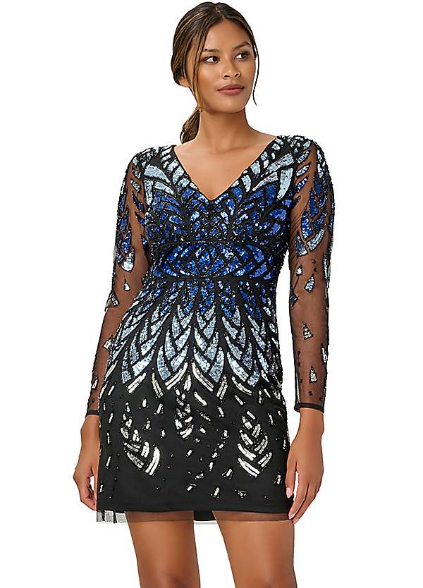 Long sleeve outlet beaded dress