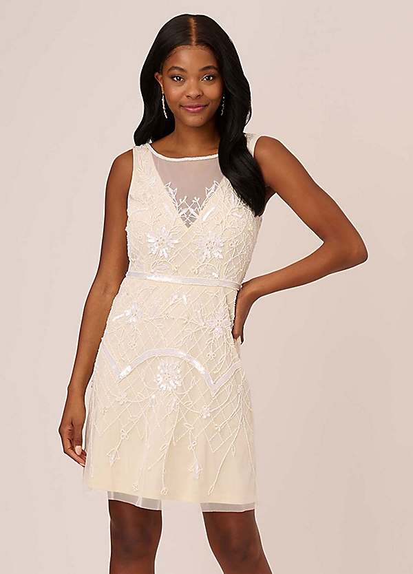 Beaded Short Dress by Adrianna Papell Look Again