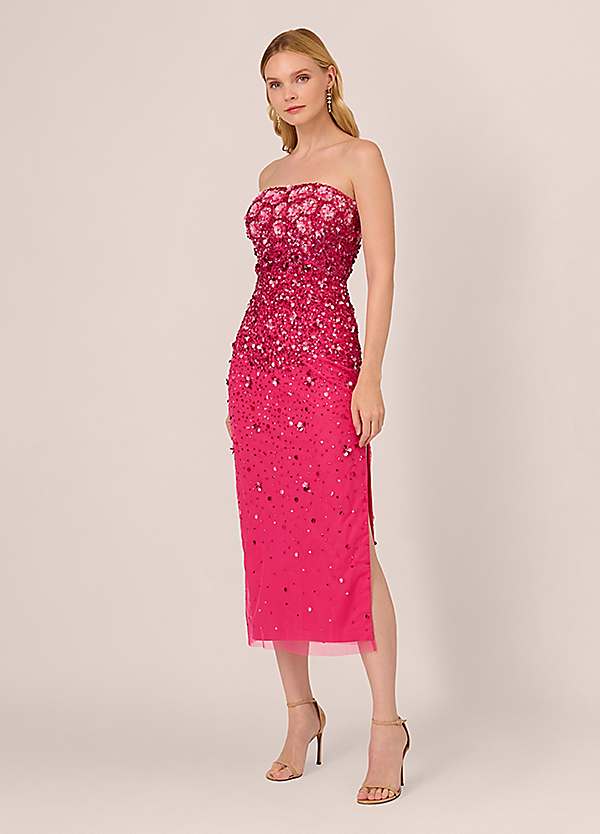 Beaded Strapless Gown by Adrianna Papell Look Again