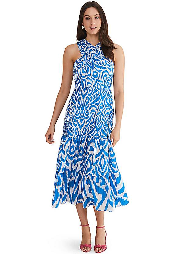 【Phase Eight】 英国発! Bella Cross Neck Print Midi Dress Bella Cross Neck Print Midi Dress by Phase Eight | Look Again
