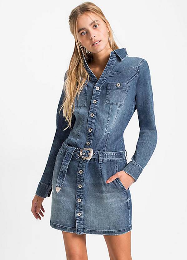 Belted Denim Dress by bonprix Look Again