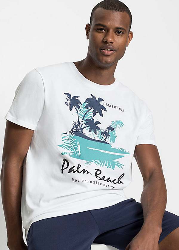 Big Fit Palm Beach Print T-Shirt by bonprix