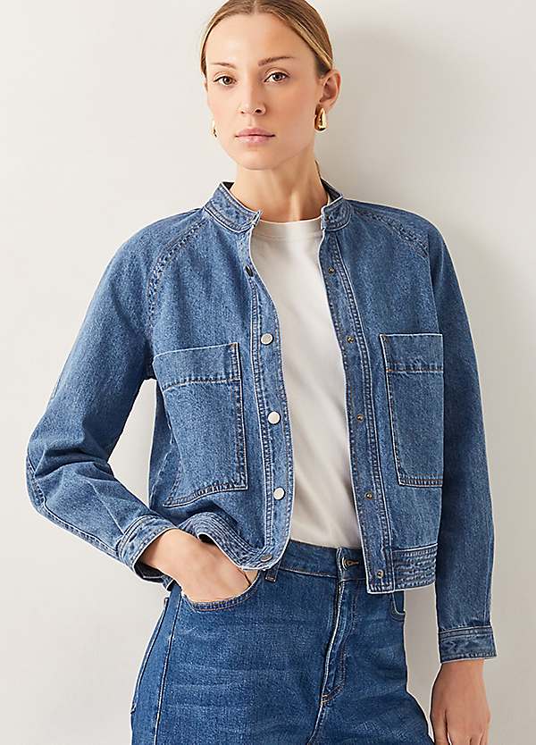 Binky Crop Collarless Denim Jacket by Monsoon | Look Again