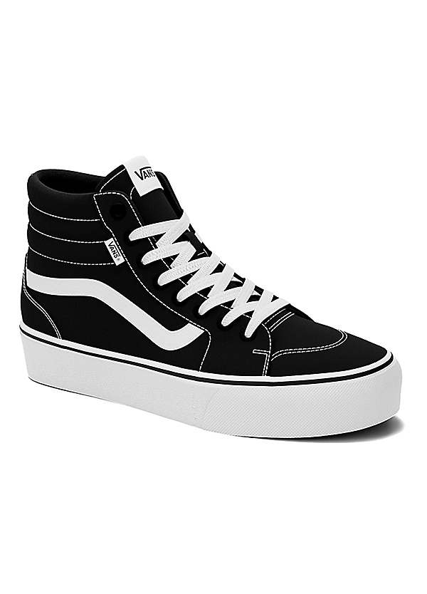 Black White Women's Filmore Hi-Top Platform Trainers by Vans