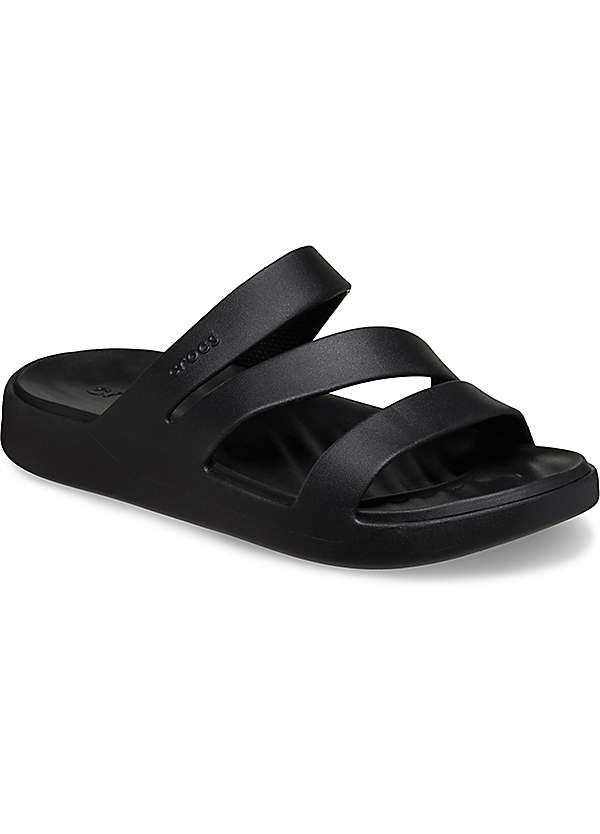 Black Getaway Strappy Mules by Crocs Look Again