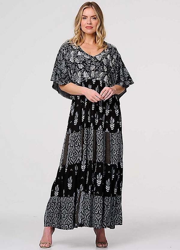 Plus size three quarter sleeve maxi dresses best sale