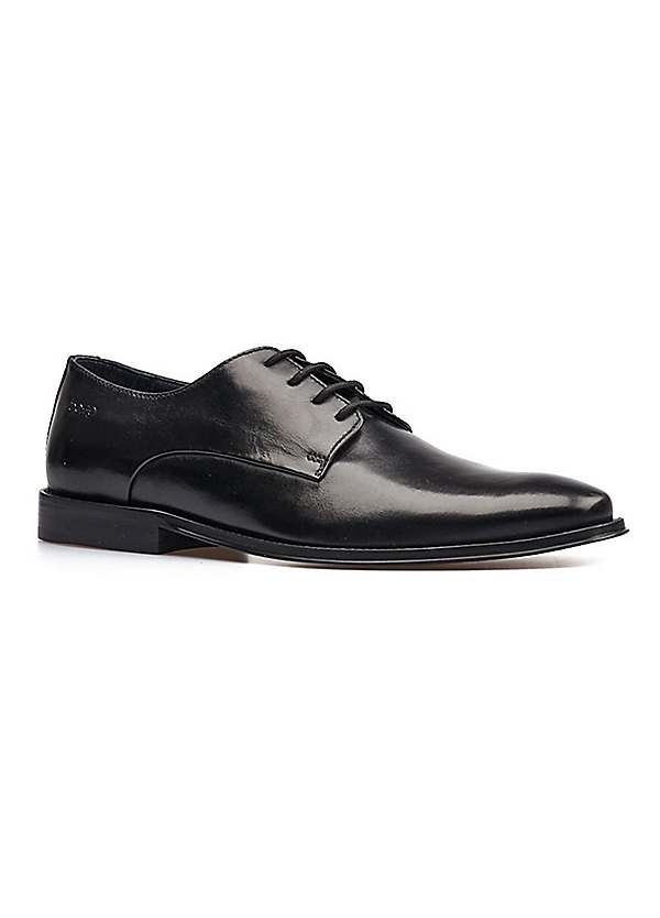 Black Marley Plain Toe Derby Shoes by Base London Look Again
