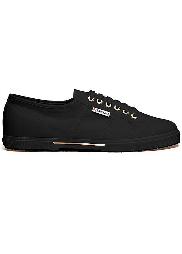 Superga black outlet gold