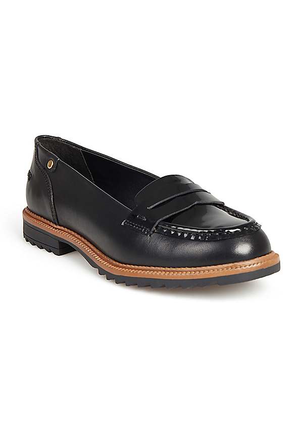 Black patent leather sales loafers